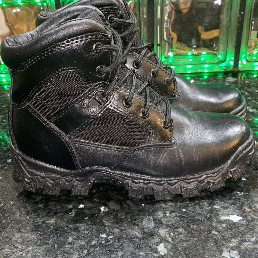 Rocky Alpha Force Black Waterproof Tactical Combat Boots Size 6 Youth / Womens 7